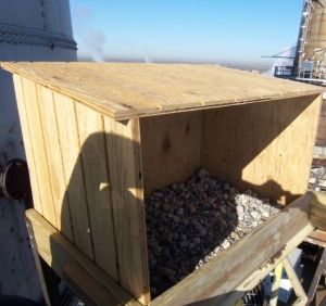 A nest box like this one at DTE’s River Rouge facility is a common way to enhance habitat for peregrines.